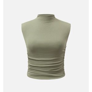 OGL Eco-SkinKiss® Workleisure Mock Neck Ruched Sides Tank Top